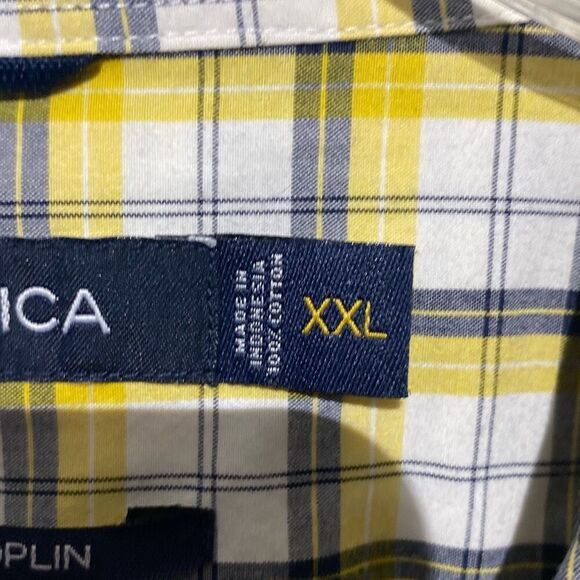 Nautica Men's Multicolor Sanded Poplin Plaid Short Sleeve Button Up Shirt XXL - Picture 5 of 9